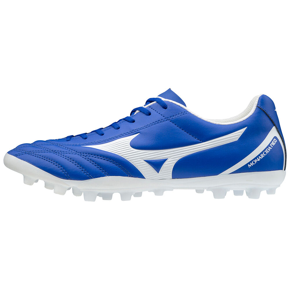 Chuteiras Mizuno Monarcida Neo Select AG - Homem - Azuis/Branco - KDNFE1798